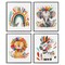 Stupell Industries Rainbow Feather Animals 4pc Framed Giclee Wall Art Set Design by LSR Design Studio